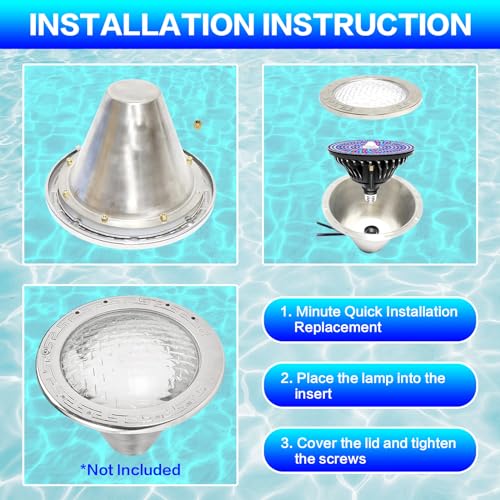 Cedio PH01-LB01 Pool Lights For Inground Pool, 120V 60W Led Pool Light Bulb thumb #4