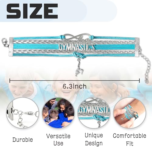 Image of Gymnastics Bracelets for Girls Gifts for Teen Girls,Teams Initial Charm Jewelry,Sport Ballerina Birthday Christmas Gifts