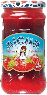 Aicha Strawberry Jam - Premium Moroccan Fruit Jam 840g (1 Count) for Breakfast, Desserts, and Baking
