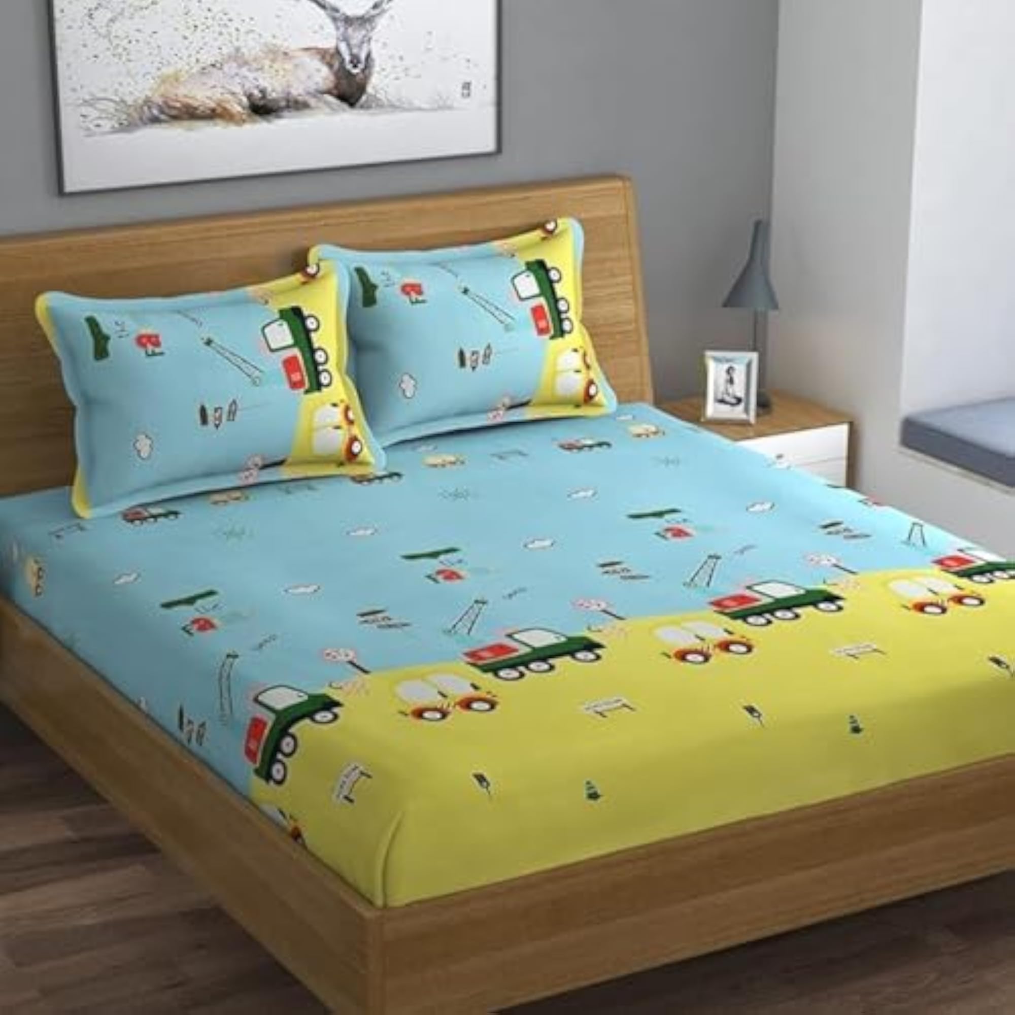 Luxurious Cotton Kids Double Bedsheet with 2 Pillow Covers