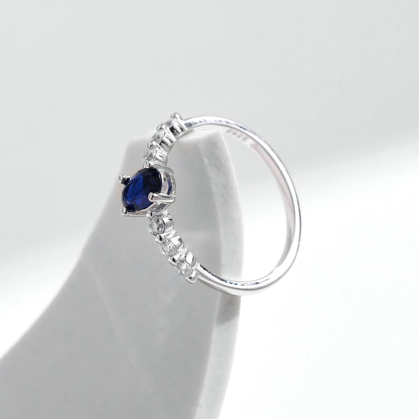 Bijoux Fantaisie Bleu Alliance Homme Platine Blanc 9/14K Au375/Au585 4X6mm Saphir Créé en Laboratoire pour Mère Épouse