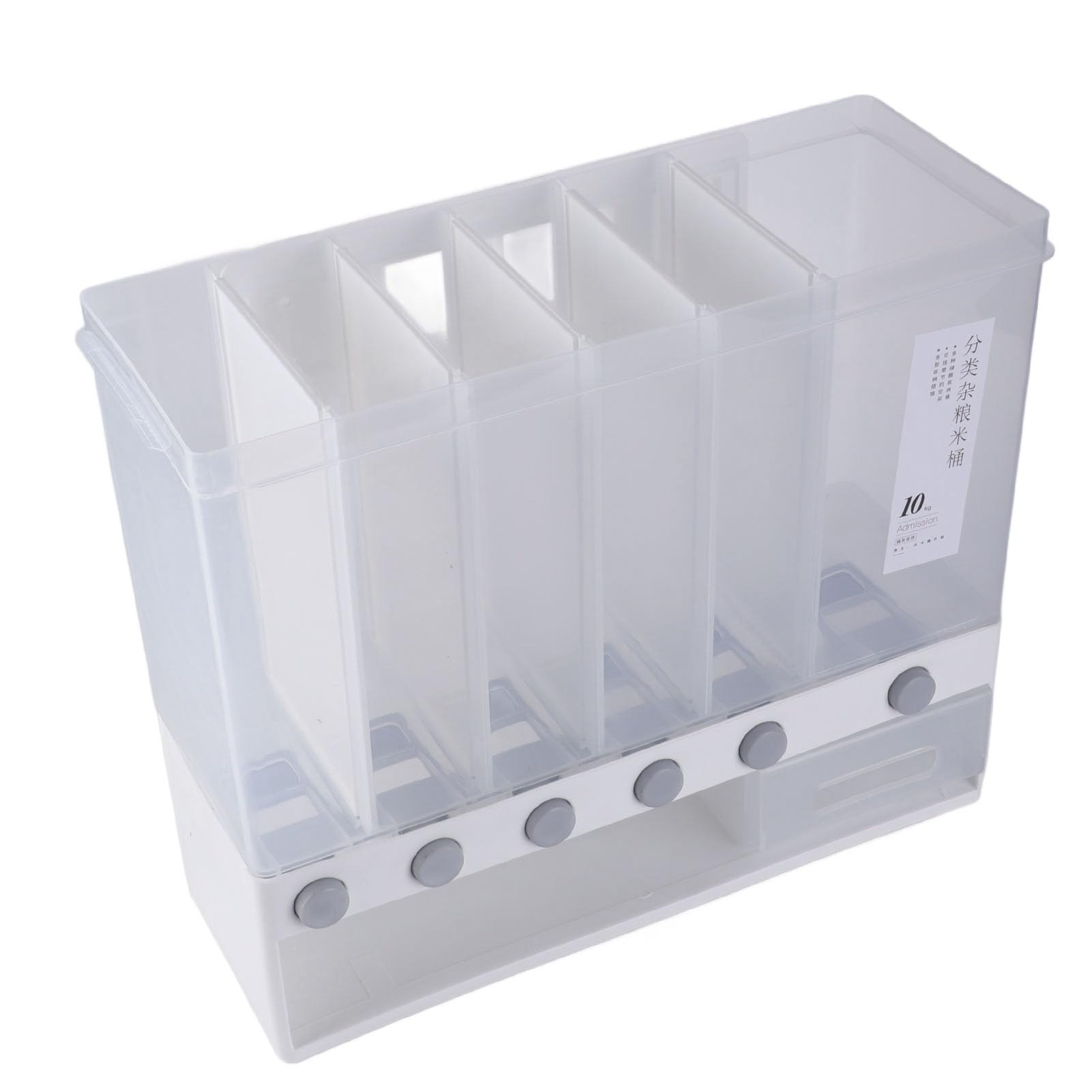 Aramox Distributeur Mural de Nourriture Sèche, Boîte Distributrice de Riz en PP 22 Lb avec Couvercle Hermétique et Tasse à Mesurer, Récipient de Stockage de Céréales à une Presse pour Garde-manger de