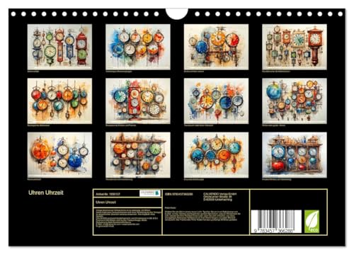 Uhren Uhrzeit (Wandkalender 2026 DIN A4 quer), CALVENDO Monatskalender: Uhren Uhrzeit - eine Verschmelzung von Technologie und Kreativität. (CALVENDO Technologie)