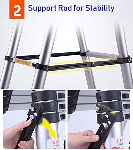 LADDERS Ladder Telescopic Ladders,Heavy Duty Aextension Ladder, Portable Multi Purpose Engineering Telescoping Ladder for Cargo Loft, 330Lbs Capacity,1.7M/5.6Ft