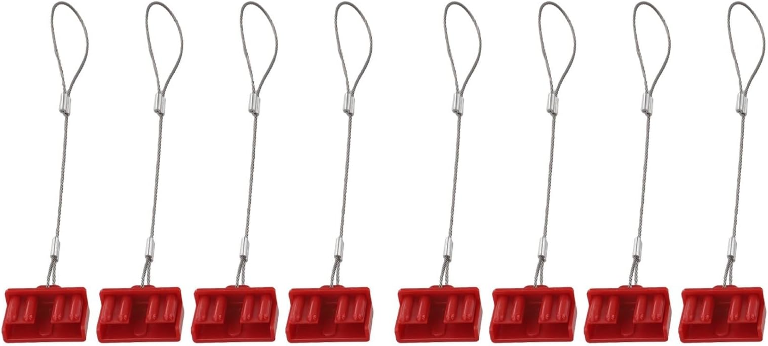 8PCS Red Dust Cap for 50A Connector, Hard Shell Plastic Cover for Traction Battery, UPS, Electric Vehicle (8-Pack)
