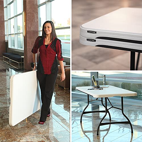 Lifetime 80306 Commercial Stackable Folding Table, 6', White #TOP7