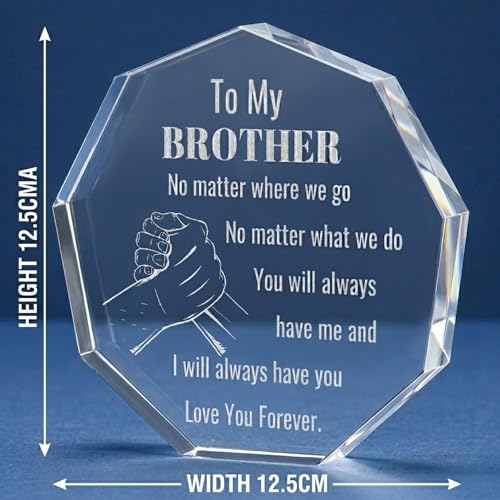 Image of DIGI ARTS Seasonal Decoration, Collectible Figurines inchto My Brother inch Clasped Hands Quote Acrylic Decorative Plaque & Typography, Durable Acrylic Ornament, Home Shelf & Tabletop Decor, Heartfelt Birthday