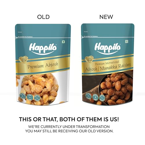 Image of Happilo Premium Abjosh Munakka 200g | Large Golden Raisins | Premium Kishmish /Kismis | Naturally Sweet, Healthy Dry Fruits | Rich in Antioxidants & No Artificial Flavours (Pack of 3)