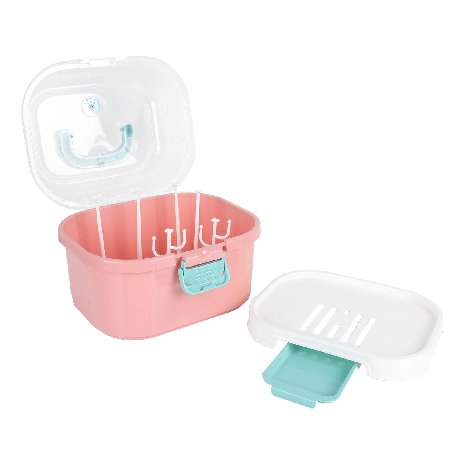 PP Séchoir à Biberons Rose, Grosse Capacité Boîte de Drainage