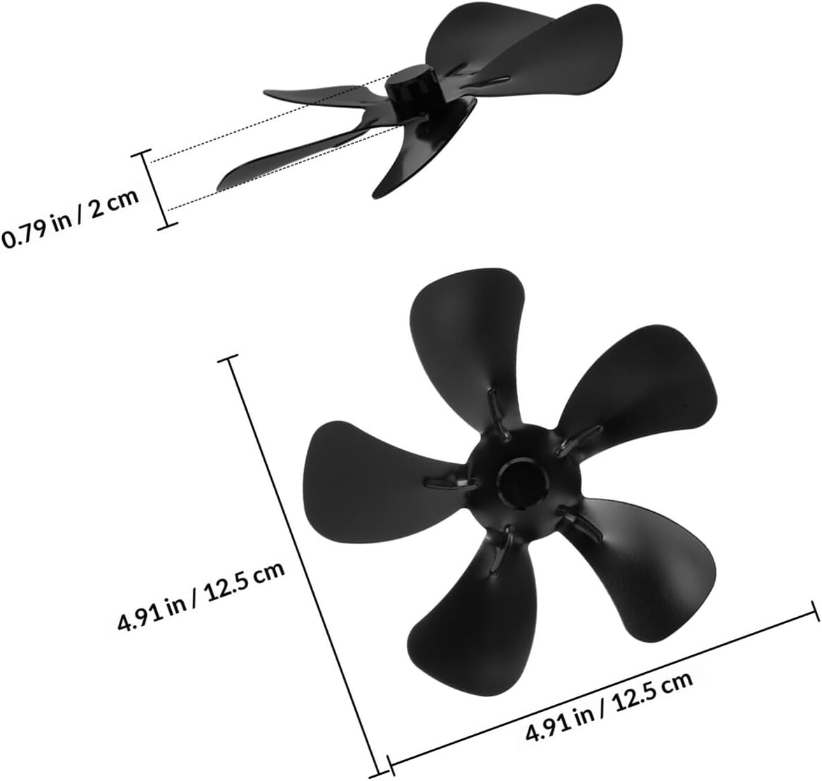CHILDWEET Small 5-blade Fireplace Fan 125mm Aluminum Alloy Stove Fan Blade Replacement for Supplies Indoor Heating Accessories