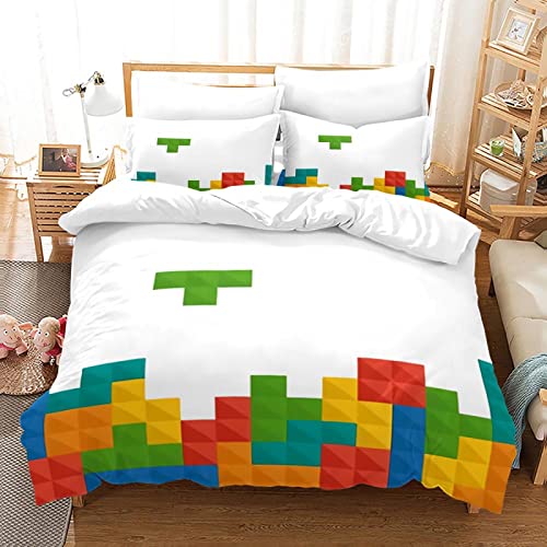 SHOMEY Funda Nordica Cama 105 Lego de Color 1 Funda Edredón 200x200 cm + 2 Fundas de Almohada 50x75 cm Cover