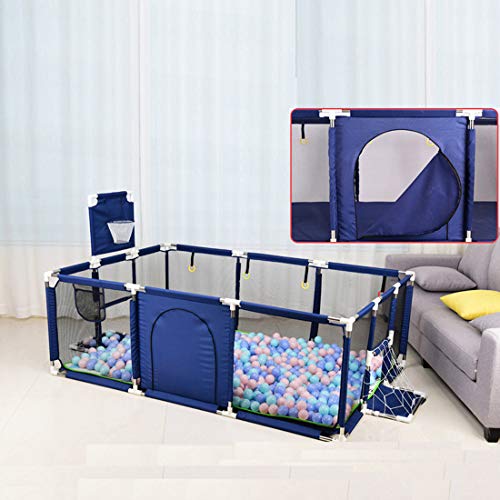 Gaorui Large Kids Baby Ball Pit - Portable Indoor Outdoor Baby Playpen Toddlers Children Safety Play Yard Fun Activities Popular Toys (Not Includes Balls) (Blue) #TOP2