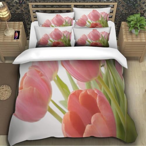 Belles fleurs housses couette à fermeture éclair pour changer de lit facilement - 3