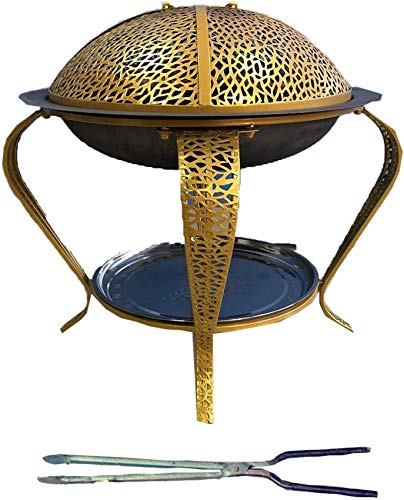 Heizung Feuerstelle for Gärten, Feuerstellen Schüsseln for Gärten Innenhof Gusseisen Runde Wood Burning, Firepits und Feuerschalen mit Deckel Grill