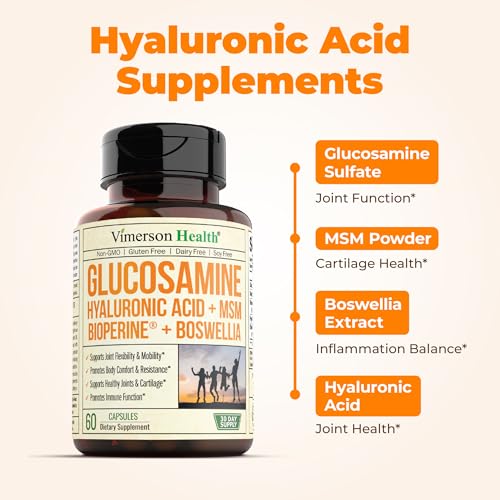 Glucosamine with Hyaluronic Acid, Black Pepper, MSM & Boswellia - 5-in-One Joint Support Supplement. Antioxidant & Inflammatory Support - Joint Health, Flexibility and Comfort. FSA Eligible 60 Caps - Image 6