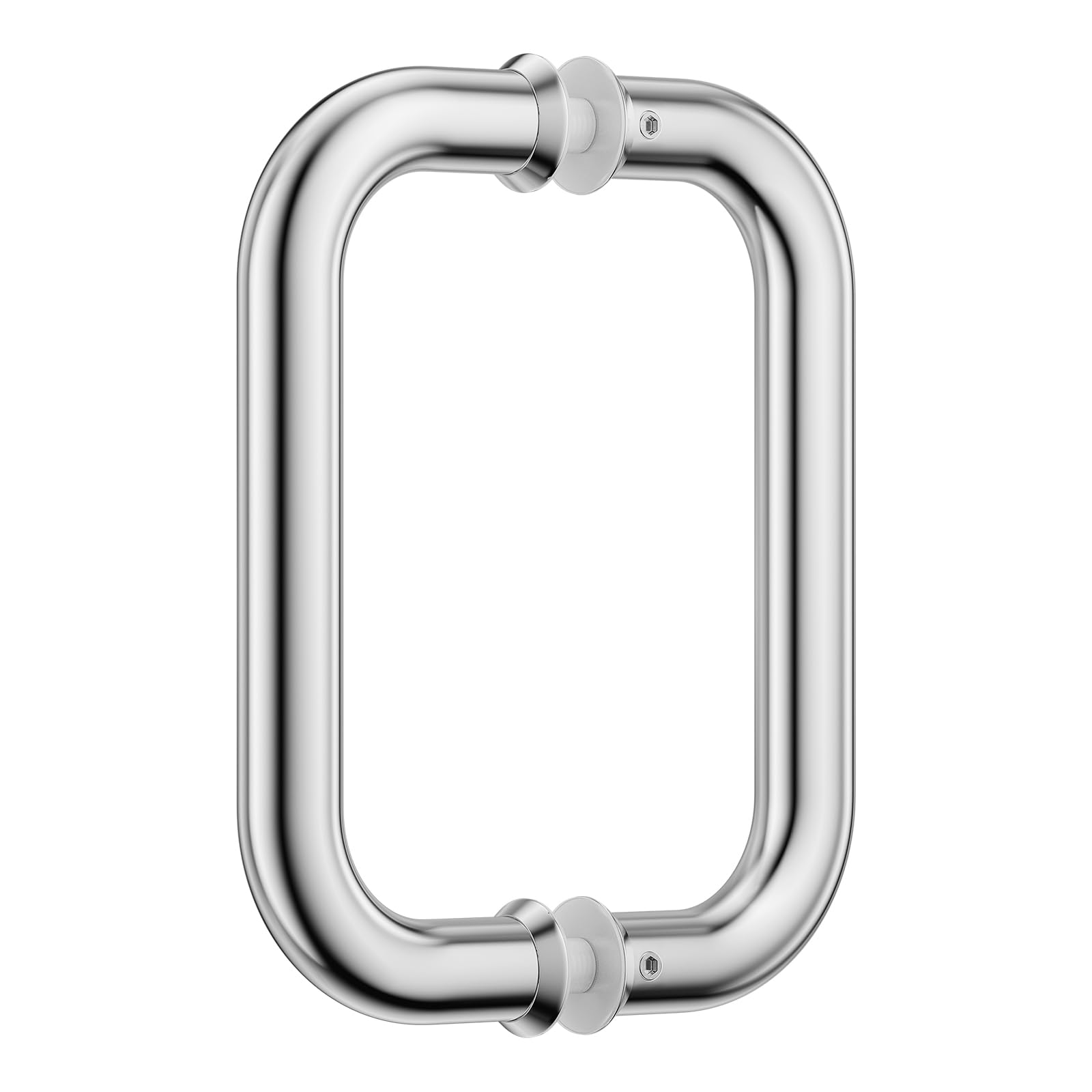 Ranbo C-Shaped 152mm Tubular Back-to-Back Frameless Glass Shower Door Push Pull Handle, Fits 8-12mm(5/16"-1/2") Glass Doors,152mm Mounting Hole Distance,for Shower Door,barn Door,Polished Chrome
