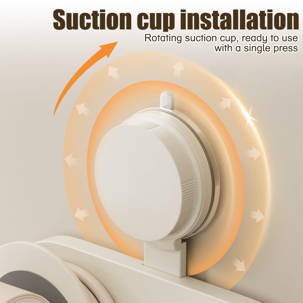DONGKER Porta Asciugacapelli da Parete, Supporto per Asciugacapelli Magnetico da Bagno, Porta Phon con Ventosa e Funzione di Archiviazione Nascosta del Cavo per Spogliatoi, Barbieri, Camere da Letto
