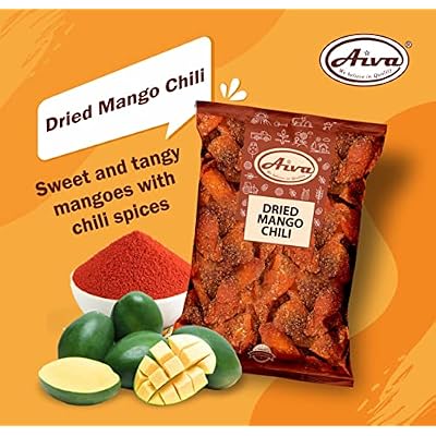 Aiva Dried Chili Mango (2 LB) Spicy and Sweet Dried Fruit Snack for Snacking, Cooking, and Desserts