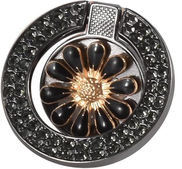 BeFunky Bling Rhinestone Mobile Phone Ring 360 Degree Rotating Ring Grip Anti Drop Finger Holder for iPhone iPad and All Mobile Phones (Bling Daisy Black)-image-16