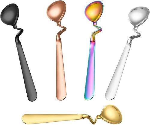 Miniatura 11 de Cuchara colgante de café o té Cuchara creativa para café expreso, cuchara doblada, cuchara de acero inoxidable, con miel, leche, café, cucharadita