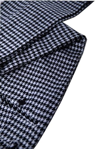 Men’s Tweed Dress Pants Houndstooth Plaid Suit Trouser Regular Fit Stretch Wool Business Casual Pants Long for Men3