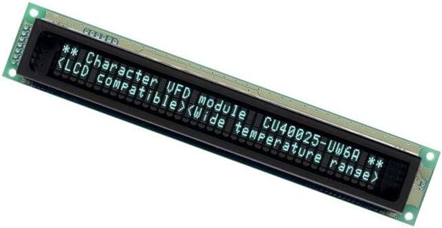 CU40025-UW6J Display: VFD alphanumeric 40x2 Char: 4.7mm 350cd/m2 PIN: 20 NORITAK