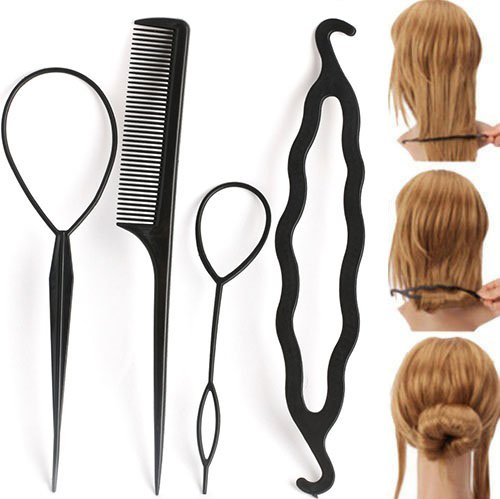 4Pc/Set Hair Twist Styling Clip Stick Bun Maker Braid Tools Hair Accessories Hot for Women Lady Girls