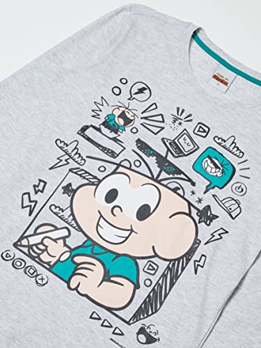 Conj. de Pijamas Manga Longa C/Calça, Meninos, Turma da Mônica, Mescla/Verde, 06