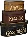 Your Heart's Delight Always Kiss Me Good Night Nesting Boxes, 8 by 3-1/2 by 3-1/2-Inch