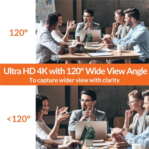 Innex C470 4K Webcam with Microphone, AI Auto-Framing, 5x Digital Zoom, Auto Light Correction for Zoom, Microsoft Teams, 120-Degree Wide Angle Webcam for PC, Mac, Windows, Video Call, Live Streaming - Image 9