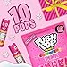 Push Pop Pink Candy Lollipops, 10 Ct Individually Wrapped Christmas Candy in Pink Strawberry Flavor, Full Size, Fun Lollipops For Stocking Stuffers, Party Favors, Birthday Parties, Goodie Bags