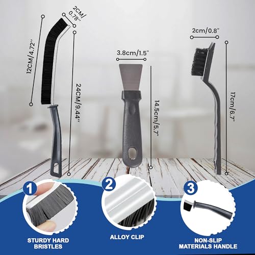7Pcs Crevice Cleaning Brush, Multifunctional Cleaning Brush Scrub Brush,Toilet Brush,Used in Narrow Corner Tight Spaces,Hard Bristle Grout Brush for Window,Kitchen,Bathroom,Faucets - Image 3