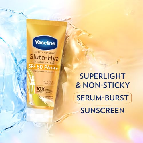 Image of Vaseline Gluta Hya - Antioxidant SPF 50 PA+++ Sunscreen for Face & Body | Glutathione & Hyaluronic Acid infused Sunscreen 175 ML