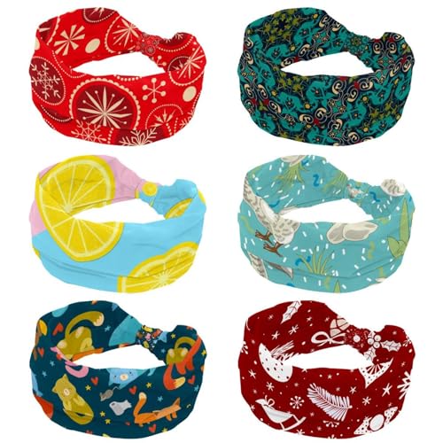 Bandeaux larges Ocean Life : lot de 6 turbans élastiques antidérapants pour le yoga