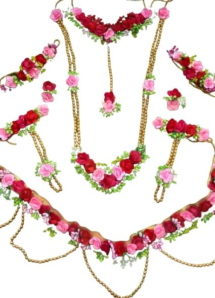 ShriSai Flower Jewelry Set for Haldi | Marriage | Baby Shower | Mehendi | Godbharai Artificial Flower Jewellery Set for Women and Girls (Multicolor) (B0C9M4PM9V) Amazon Price History, Amazon Price Tracker