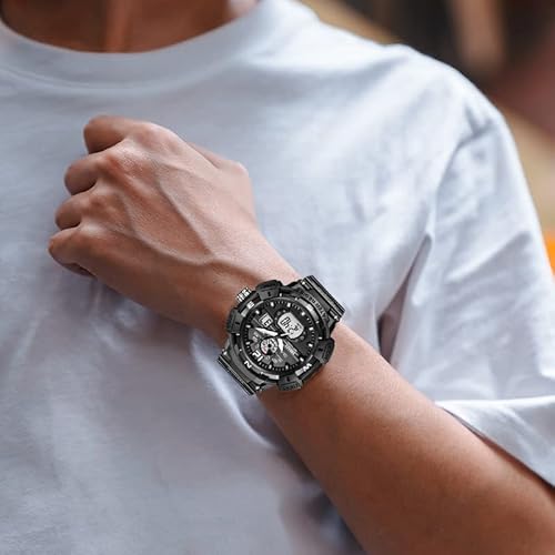 image for FANMIS Mens Analog Digital Sports Watch Large Face Outdoor Sports Wate