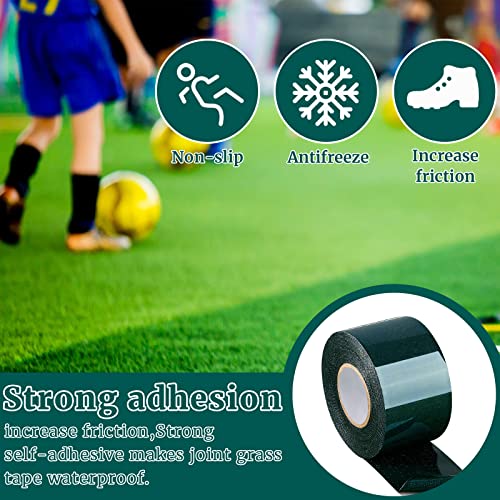 Gersoniel 4 Rolls 2 in x 16.5 ft Double Sided Turf Tape Artificial Grass Tape Self Adhesive Grass Rug Tape Artificial Turf Tape for Lawn Garden Carpet Connecting Outdoor Carpet