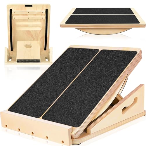 Cnwinu Schrägbrett, Verstellbar Balance Board Erwachsene, Rutschfestes Wadendehner Fußtrainer Heimtraining, Balanceboard für Stretching und Tiefe Kniebeugen (2-in-1 Schrägbrett und Balance Board) Cnwinu Schrägbrett, Verstellbar Balance Board Erwachsene, Rutschfestes Wadendehner Fußtrainer Heimtraining, Balanceboard für Stretching und Tiefe Kniebeugen (2-in-1 Schrägbrett und Balance Board)