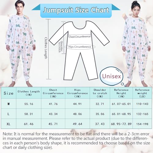 Image of Unisex Jumpsuit with Back-Zipper,Suitable for Incontinence Care,Alzheimer's Patients,Seniors,Dementia Patient