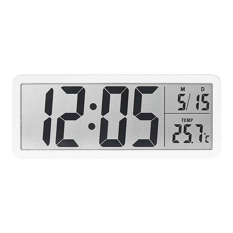 Reloj de Pared Digital Que Funciona con Pilas, Reloj de Pared Digital con dígitos Grandes, Temperatura, 12/24 Horas, Reloj de Escritorio Digital de Pared para Sala de Estar, Dormitorio