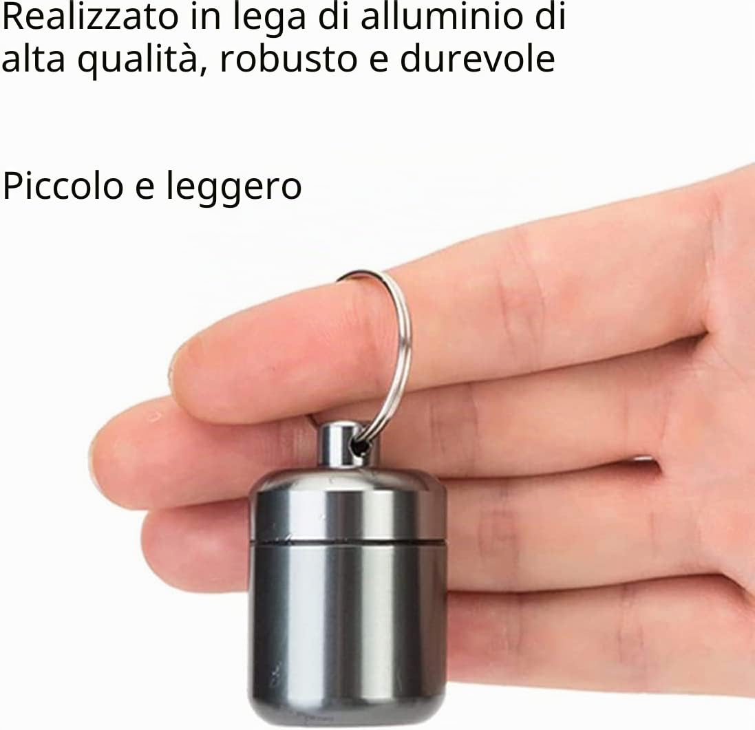 Portapillole Giornaliero Tascabile Portachiavi Impermeabile Medicine Viaggi All'aperto (4 colori)