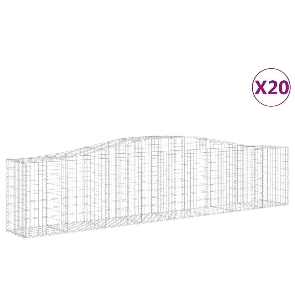 20 sztuk 400 x 50 x 80/100 cm koszyki gabionowe z ocynkowanym żelazem do dekoracyjnych barier dźwiękochłonnych ze stabilną konstrukcją i wzmocnionymi haczykami