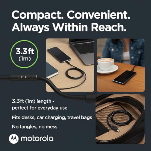 Image of Motorola 68W Type A to C Turbo Charging 1M Cable For Motorola Edge 60 Fusion /60 Pro /50 Fusion /50 Pro /G85 /G45 / Razr 50 Ultra /G84 /G54 /G35 /Edge 40 Neo /Laptop /Tablet Moto Pad 60 Pro-68watt USB C Cord