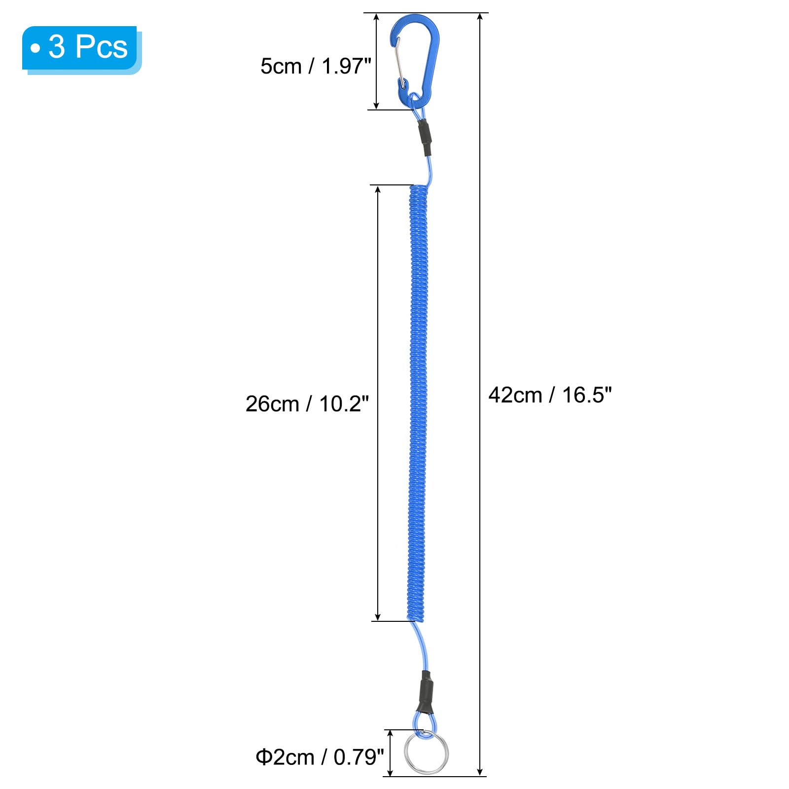 PATIKIL 3pcs Retractable Spring Coil Straps - Image 2