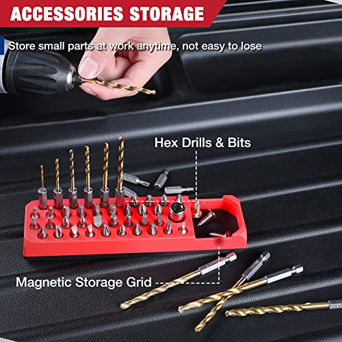 Workpro Magnetic Hex Bit Organizer, 39 Hole Screwdriver Drill Bit Holder Tray With Strong Magnetic Base thumb #2
