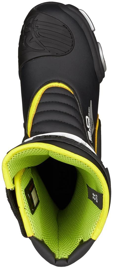 Berik Shaft 2.0 Stivali Moto, nero/giallo, 45