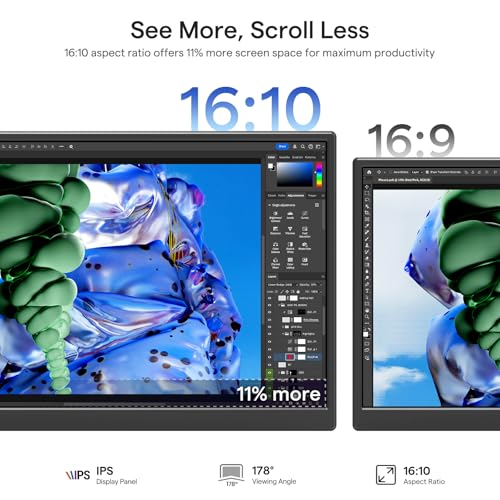 Image of Yxk Portable Monitor 14 Inch 1200P 60Hz IPS HDR Ultra-Slim Travel Monitor with Dual Speakers USB-C HDMI Second Screen for Laptop PC Mac Phone Xbox PS4 /5 Switch, VESA Kickstand, Zero Frame Gaming