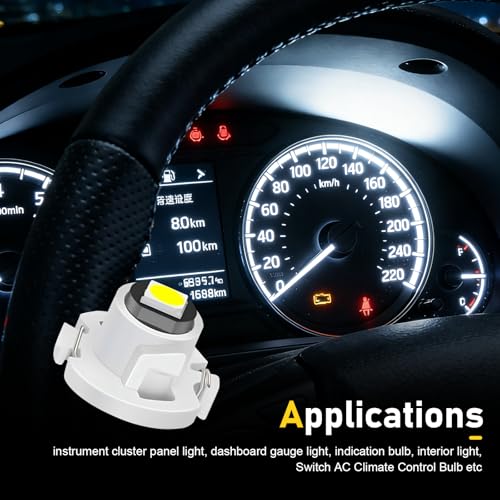 10 bombillas LED T4.2 para auto, luz blanca miniatura 6