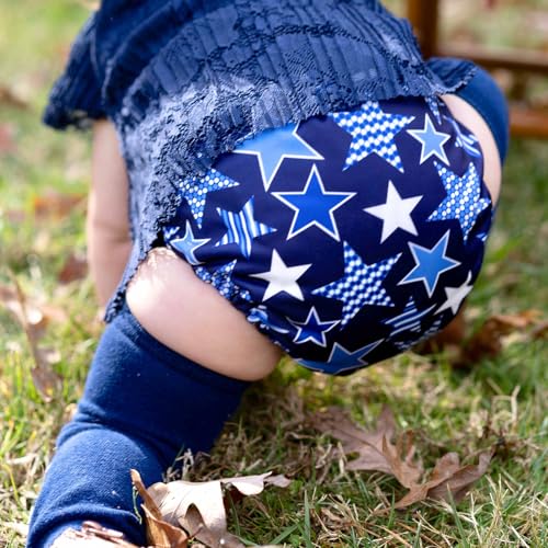 Mama Koala 3.0 Cloth Diapers for Babies with AWJ Lining, 6 Pack with 6 Natural Cloth Diaper Inserts - Reusable and Washable Pocket Diapers (Jagger-R)