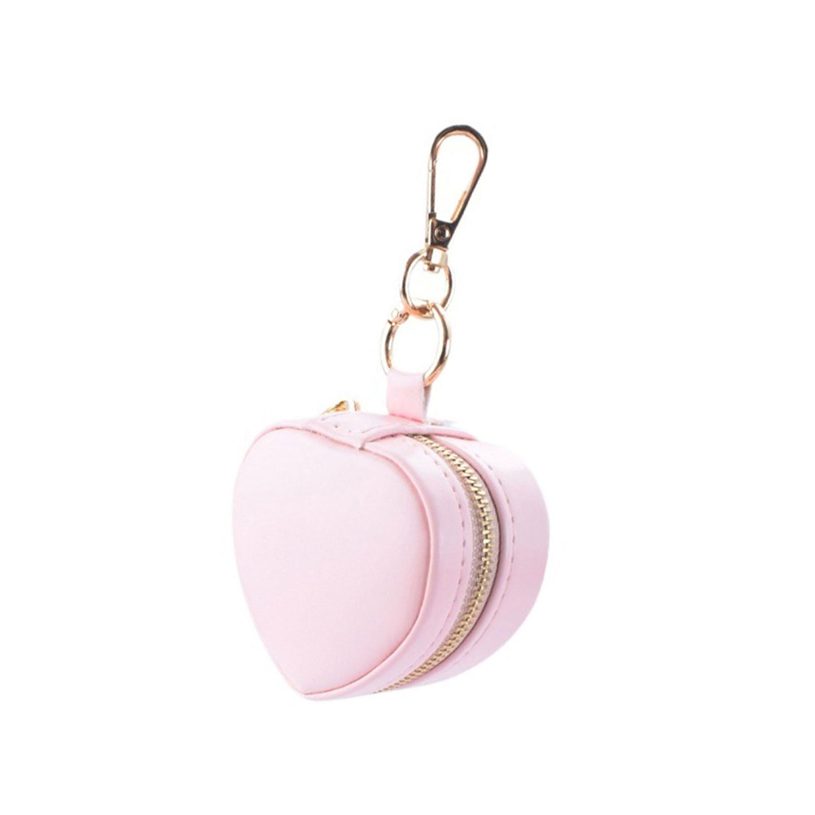 TFAOYS Keyring Jewelry Storage Box Heart Molded Transportable Planner Permanent Substance Dense Case for Circlets Earrings Suspended Keychain Jewelry Box